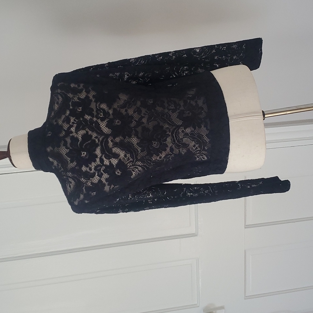 ESCADA Navy Blue Lace Grosgrain Bow Jacket - Picture 4 of 8